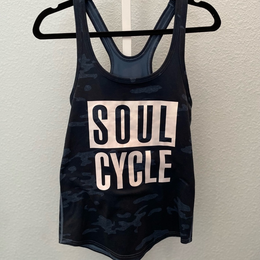 LULULEMON/Soul Cylcle Colab Tank Blue Camo Size 4, EUC